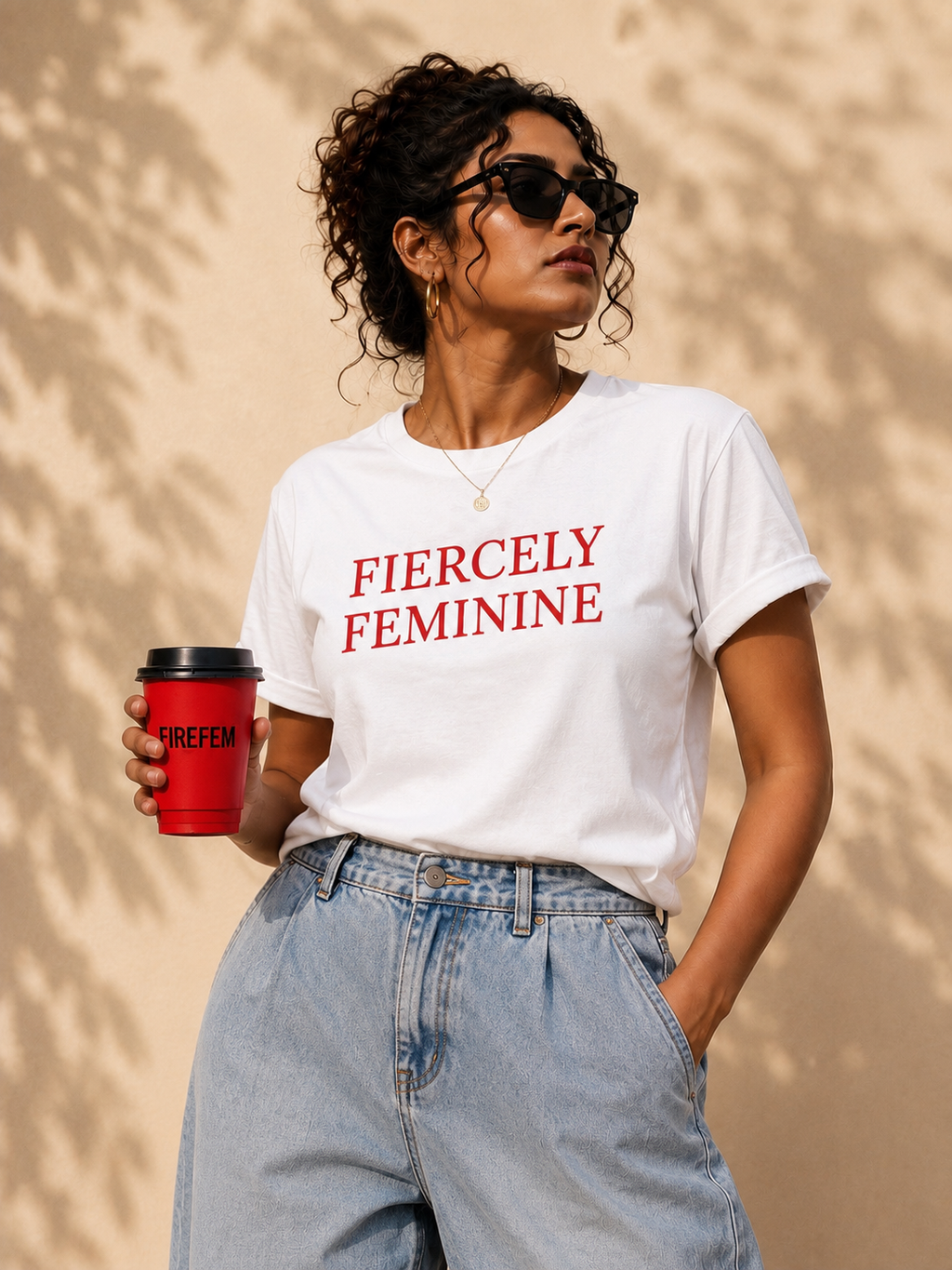 Fiercely Feminine Women’s Graphic T-Shirt | Bold Confidence Tee for Women