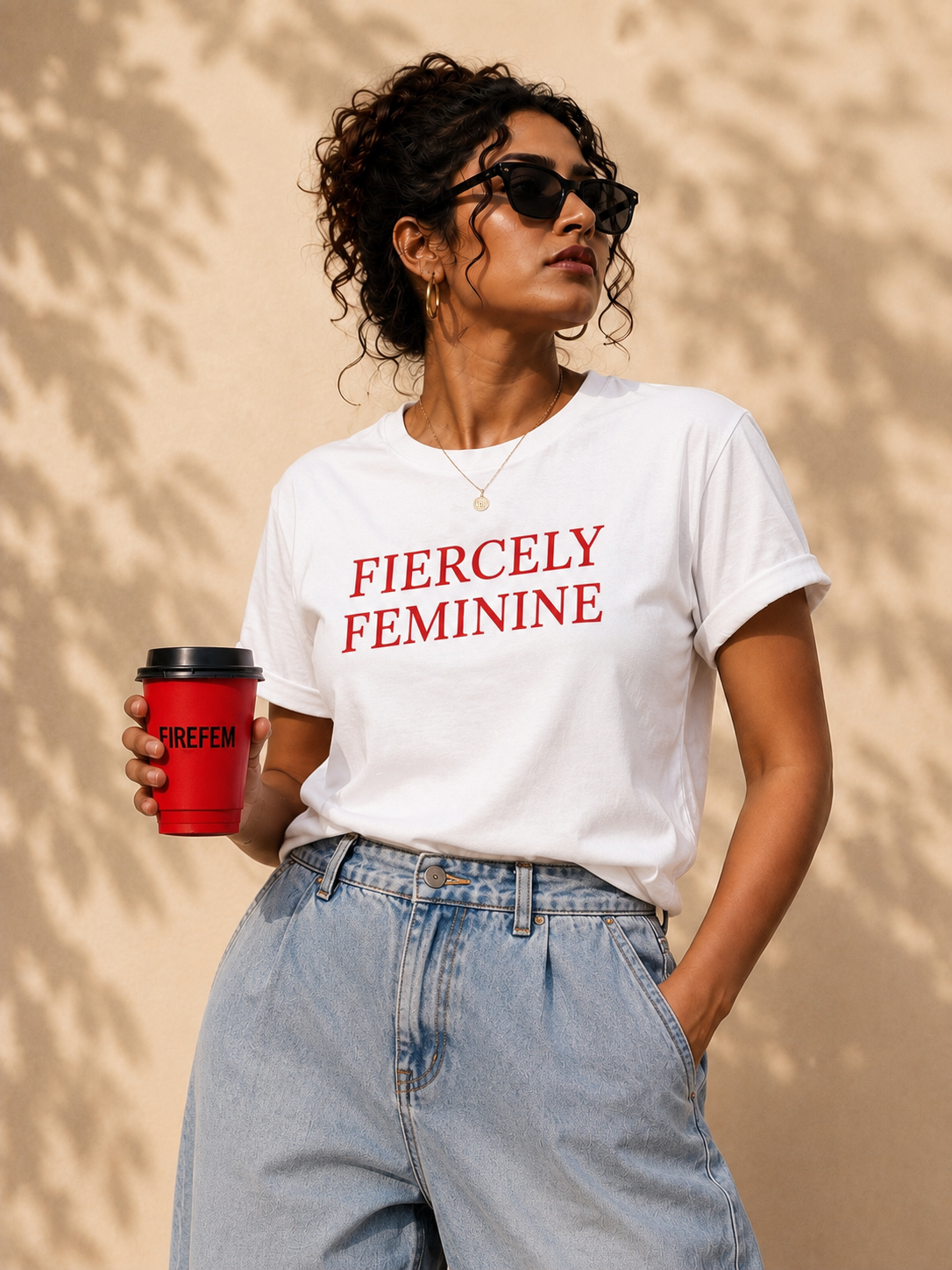Fiercely Feminine Women’s Graphic T-Shirt | Bold Confidence Tee for Women