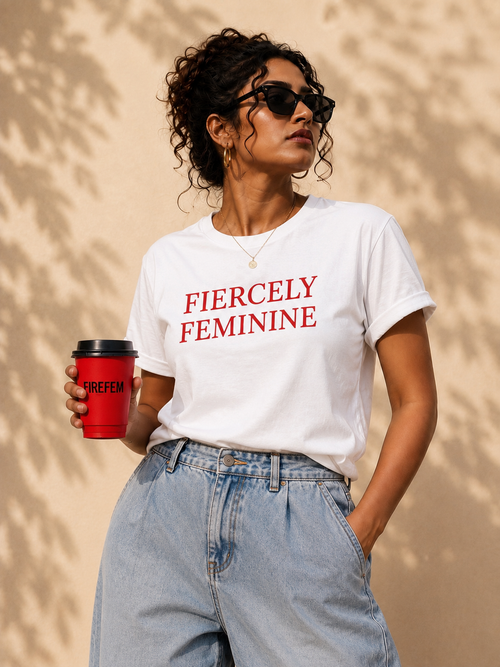 Fiercely Feminine Women’s Graphic T-Shirt | Bold Confidence Tee for Women